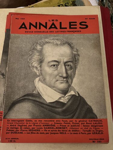 Les Annales -Revue Mensuelle Des Lettres Françaises, Numéro 103, Mai 1959 66e Année