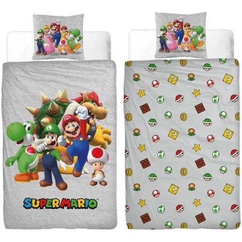 Parure De Lit Réversible Mario Bros Super Mario En Microfibre 140 X 200 Cm