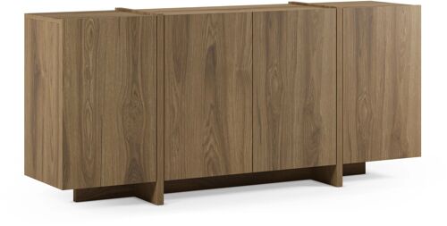 Buffet Marckeric VOLIA 4 portes chêne foncé 180 x 40 x 79 cm