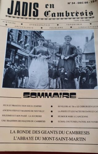 Jadis En Cambrésis N°34 De Décembre 1986