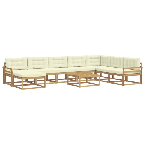 Vidaxl Ensemble De Canapés D'extérieur 9 Pcs Blanc Et Crème