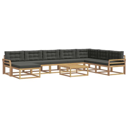 Vidaxl Ensemble De Canapés D'extérieur 9 Pcs Blanc Et Anthracite