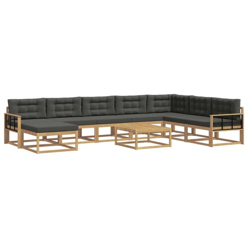 Vidaxl Ensemble De Canapés D'extérieur 9 Pcs Blanc Et Anthracite