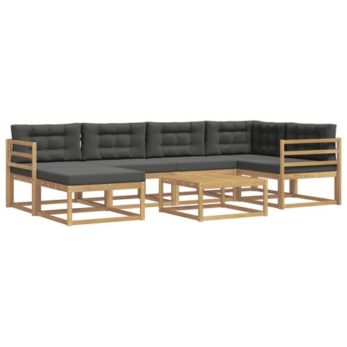 Vidaxl Ensemble De Canapés D'extérieur 7 Pcs Blanc Et Anthracite