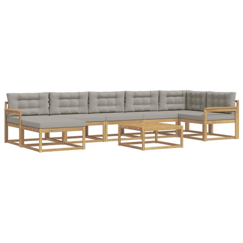 Vidaxl Ensemble De Canapés D'extérieur 8 Pcs Blanc Et Gris Clair