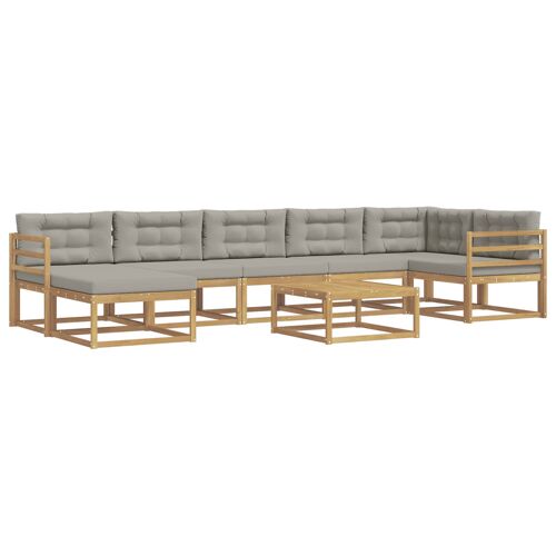 Vidaxl Ensemble De Canapés D'extérieur 8 Pcs Blanc Et Gris Clair