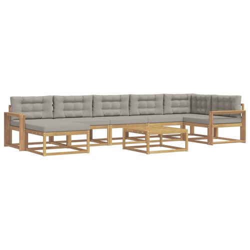 Vidaxl Ensemble De Canapés D'extérieur 8 Pcs Blanc Et Gris Clair