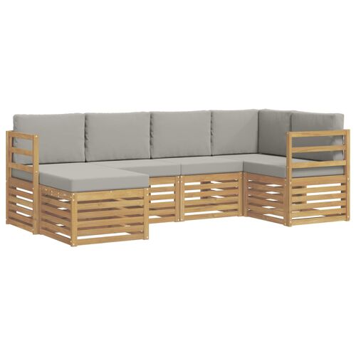 Vidaxl Ensemble De Canapés D'extérieur 6 Pcs Blanc Et Gris Clair