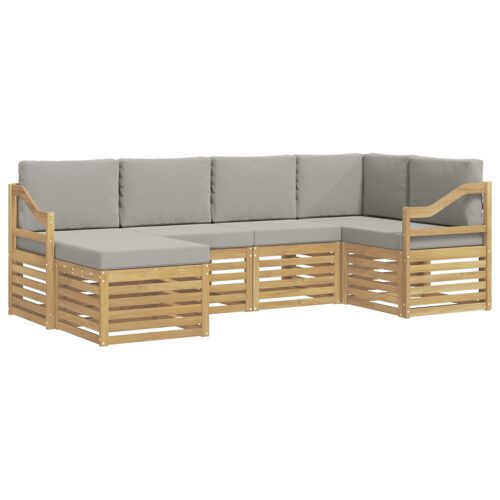 Vidaxl Ensemble De Canapés D'extérieur 6 Pcs Blanc Et Gris Clair