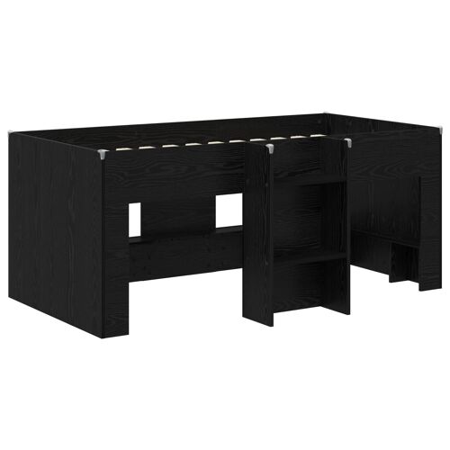 Vidaxl Cadre De Lit Élevé Pour Enfants 2 Pcs Chêne Noir