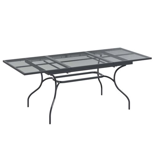 vidaXL Table de Salle à Manger en Maille Extensible Anthracite Acier