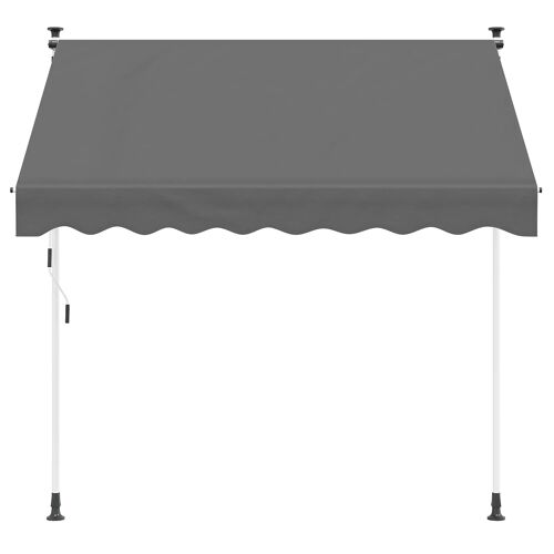 Vidaxl Auvent Rétractable Manuel Gris Clair 150 Cm