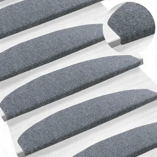 Vidaxl Tapis D'escalier Auto-Adhésifs 15 Pcs Gris Clair