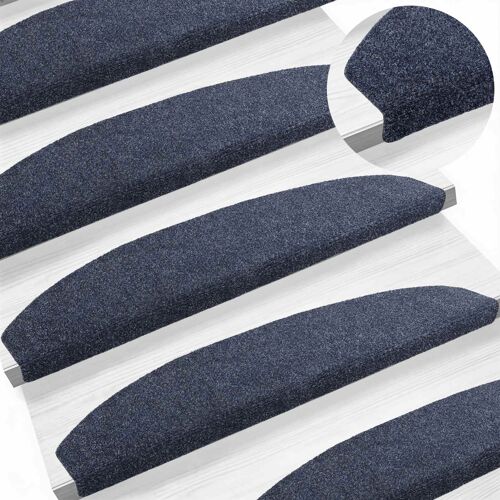 Vidaxl Tapis D'escalier Auto-Adhésifs 15 Pcs Bleu 80 X 24,5 X 3,5 Cm