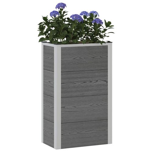 Vidaxl Jardinière Surélevée Gris 50 X 30 X 22 Cm Wpc Et Aluminium