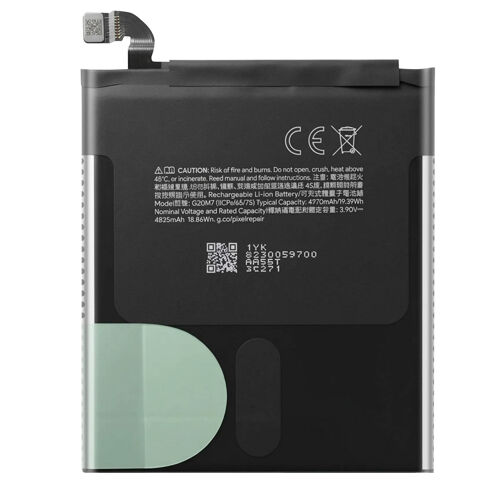 Batterie de Remplacement pour Google Pixel 10 Li-ion 4970mAh Référence G20M7 Noir