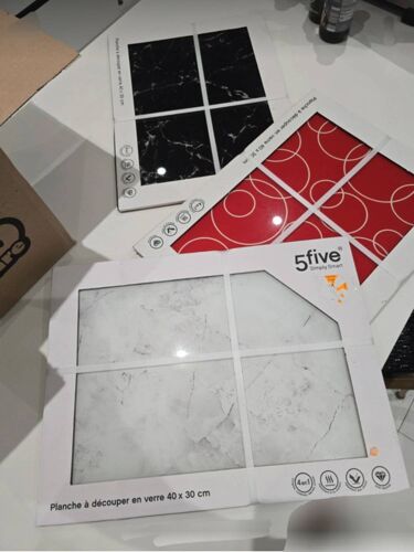 #Lot De 3 Planches À Découper En Verre Neuves