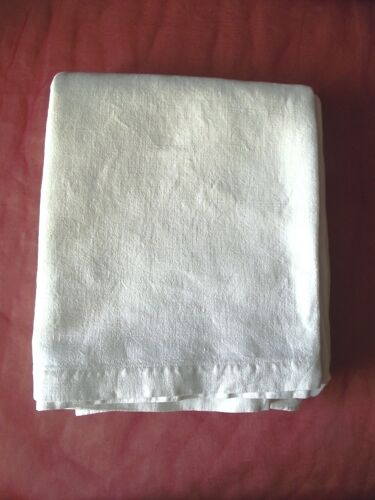Tissu Ancien Drap En 100% Lin Vintage Cousu Par Le Milieu Etat Neuf Marqué À Un Coin 2 Lettres Bb