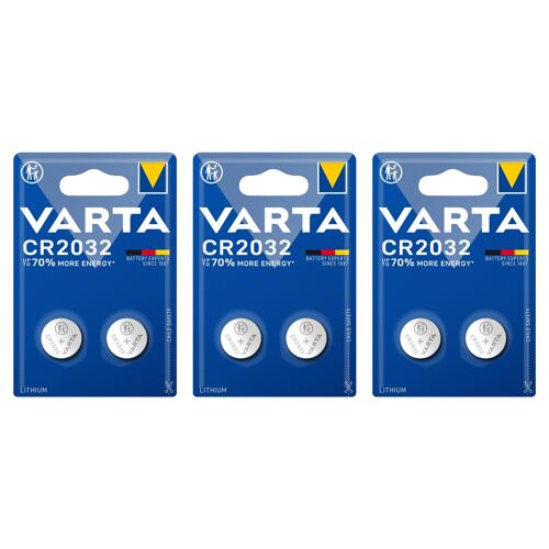 VARTA Lot de 3 blisters de 2 Piles Lithium 6032 CR 2032