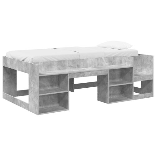 Vidaxl Cadre De Lit Pour Enfants Avec Rangement Gris Béton