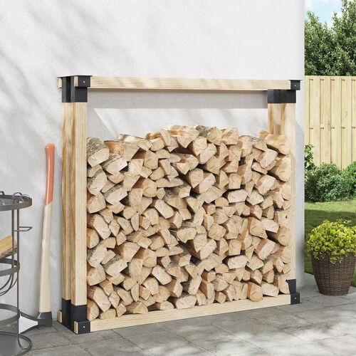 Aide à l'empilement de bois de chauffage 4 pcs Anthracite Acier