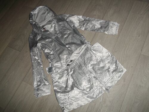 Veste Cop Copine, Argentée, Longue, Fluide, Capuche Taille S Tbe