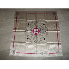 Foulard Gerard Pasquier Beige, Noir, Fuchsia Et Blanc, Satin Tbe