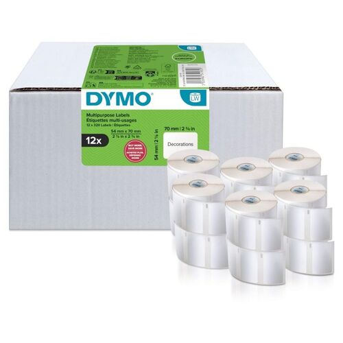 DYMO - Adhésif - blanc - 54 x 70 mm 320 étiquette(s) (12 rouleau(x) x 320 étiquettes multi-emploi