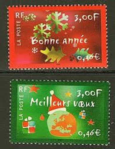 "Bonne Année" Et "Meilleurs Voeux" Cristaux Et Boule De Neige La Paire Année 2000 N° 3363 3364 Yvert Et Tellier Luxe