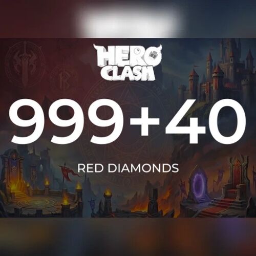 Hero Clash - 999 + 40 Red Diamonds Direct Top-Up - GLOBAL