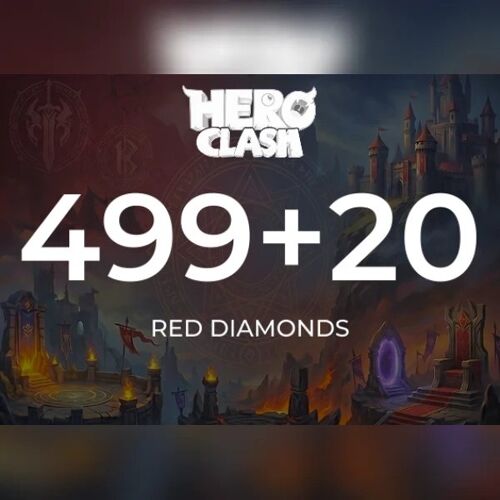 Hero Clash - 499 + 20 Red Diamonds Direct Top-Up - GLOBAL