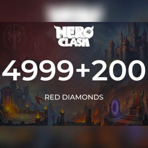 Hero Clash - 4999 + 200 Red Diamonds Direct Top-Up - GLOBAL