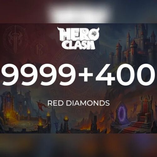Hero Clash - 9999 + 400 Red Diamonds Direct Top-Up - GLOBAL