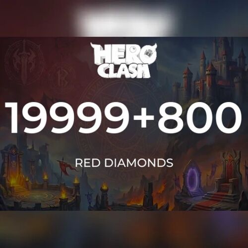 Hero Clash - 19999 + 800 Red Diamonds Direct Top-Up - GLOBAL