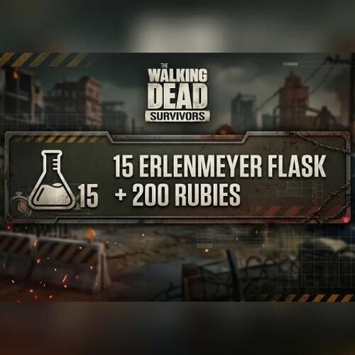 The Walking Dead: Survivors - 15 Erlenmeyer Flask + 200 Rubies Direct Top-Up - GLOBAL