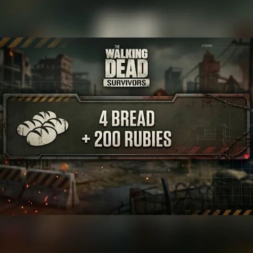 The Walking Dead: Survivors - 4 Bread + 200 Rubies Direct Top-Up - GLOBAL