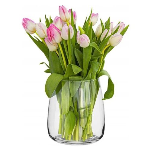 Vase en verre TREND FOR HOME Zinnia fait main 22,7 cm x 19 cm transparent gobelet ouverture 14,7 cm capacité env. 500 ml pour
