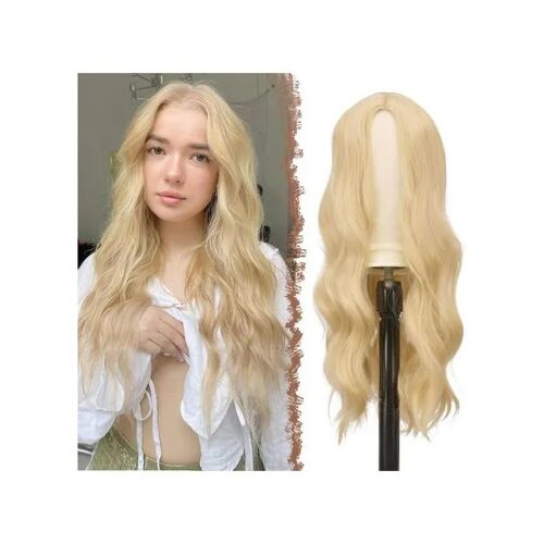 Perruque Femme Cheveux Longs Ondulés 70 Cm Fibre Synthétique Premium Blond Classique Coupe En Couches Chaleur Réglable À Scratch