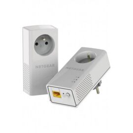 Netgear – Pack de 2 adaptateurs CPL 1000 Mbps – 1 port Ethernet RJ45 – Compatible triphasé – Idéal pour streaming et gaming en ligne + Extra outlet PLP1000 ethernet l'internet en courant porteur