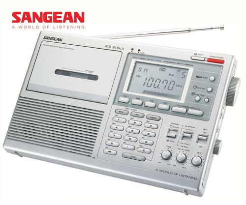 Sangean® Recepteur Radio numérique multibande Mondial + Lecteur Cassette 54x PROGR [ATS 818ACS]