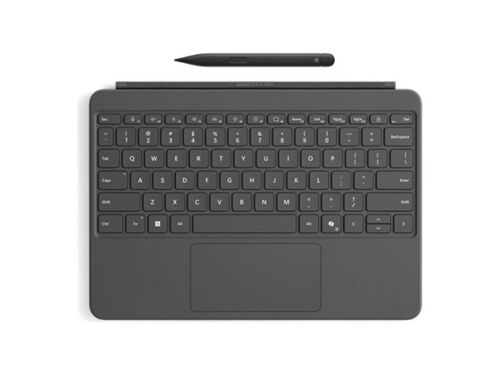 Microsoft Clavier Signature pour Surface Pro - 12-inch - clavier - avec pavé tactile, accéléromètre - rétroéclairé - dock magnétique - AZERTY - Français - ardoise - 73 % de fibres à base de bois recyclé - avec Slim Pen