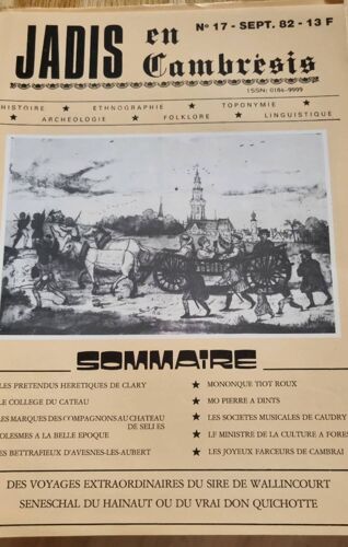 Jadis En Cambrésis N°17 De Septembre 1982