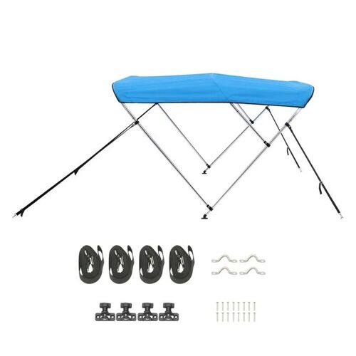Bimini Pour Bateau À 3 Arceaux-Duoku-182x117x170-182 Cm, Protection Solaire Avec Structure En Alliage D'aluminium