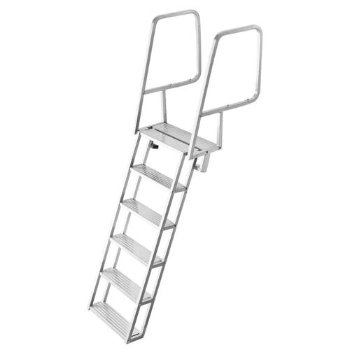 Échelle de Ponton Pliable à 6 Marches-Duoku-Conçue en Alliage d'Aluminium-Capacité de Charge Maximale de 159 kg