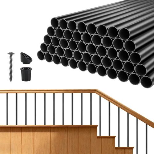 Balustres de Terrasse 66 cm-Duoku-Lot de 125, Barreaux en Aluminium pour Garde-corps de Terrasse, Porche et Escalier