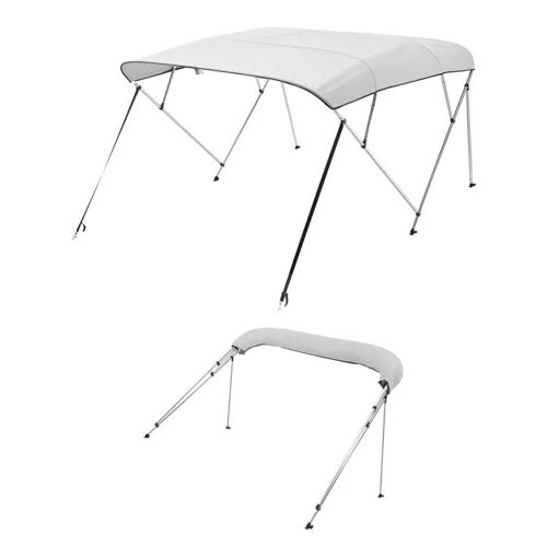 Bimini Pour Bateau À 4 Arceaux-Duoku-243 X 137 X 231-244 Cm-Protection Solaire Avec Structure En Alliage D'aluminium