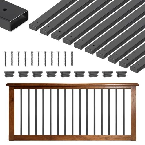 Balustres de Terrasse 82 cm Lot de 61-Duoku-Barreaux de Garde-corps en Acier Galvanisé pour Terrasse, Porche et Escaliers