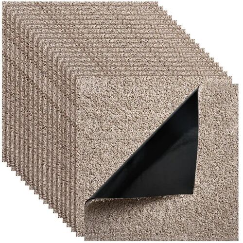 Dalle De Moquette Autocollante Carrée-Duoku-45,7x45,7 Cm-Lot De 10-R Pour Salon, Bureau, Chambre-Marron Clair