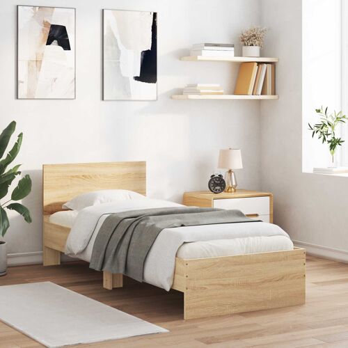 vidaXL Cadre de lit avec LED Chêne Sonoma 80 x 200 cm