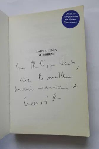 François Reynaert L'air Du Temps M'enrhume Avec Un Envoi Autographe Signé 1997 Calmann-Lévy